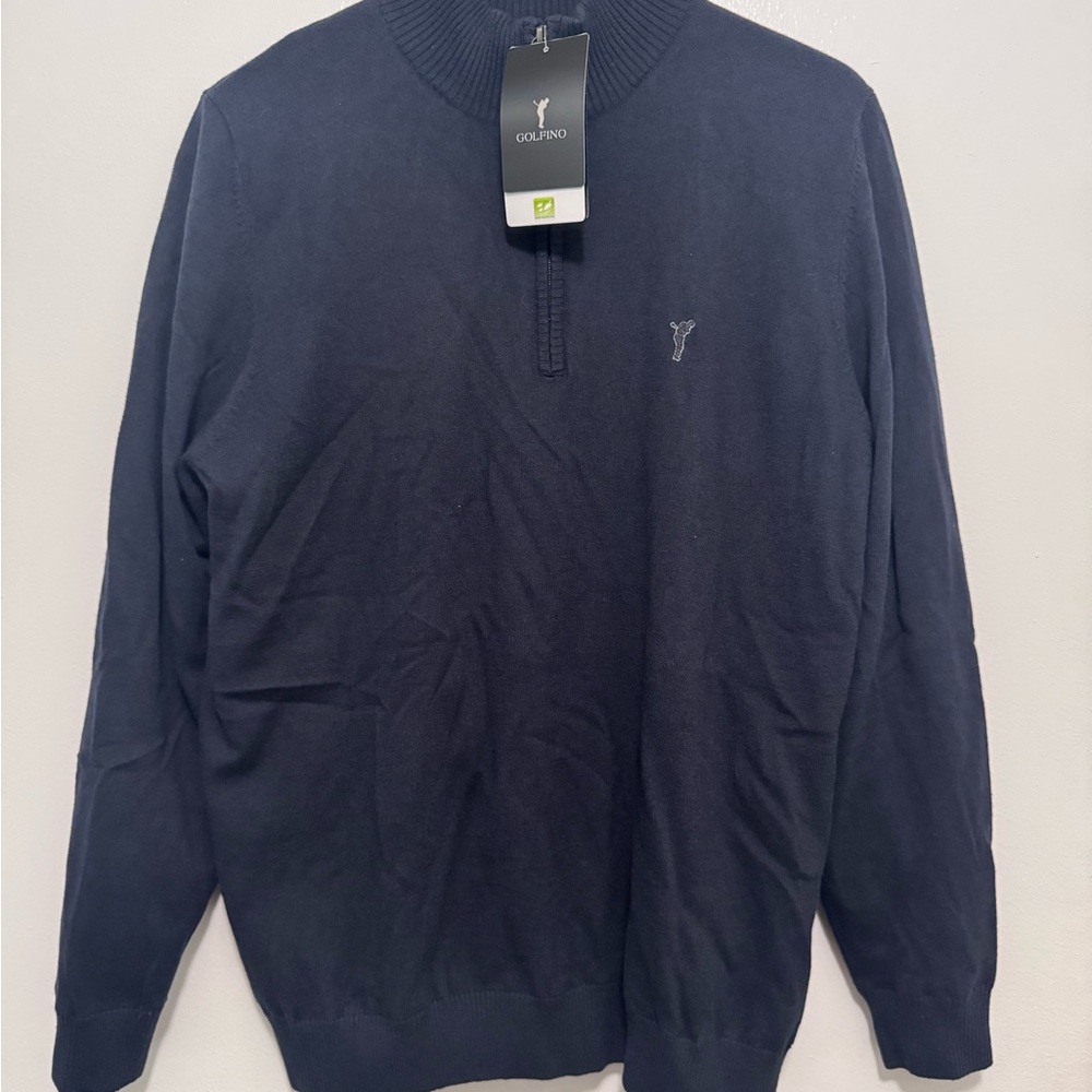 Men's Golf Navy Zip-Up Sweater